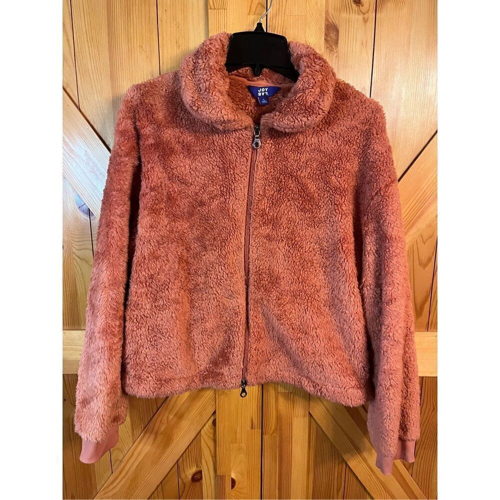 Joy Lab Women's Orange Fleece Jacket Size Large Full Zip (3348)